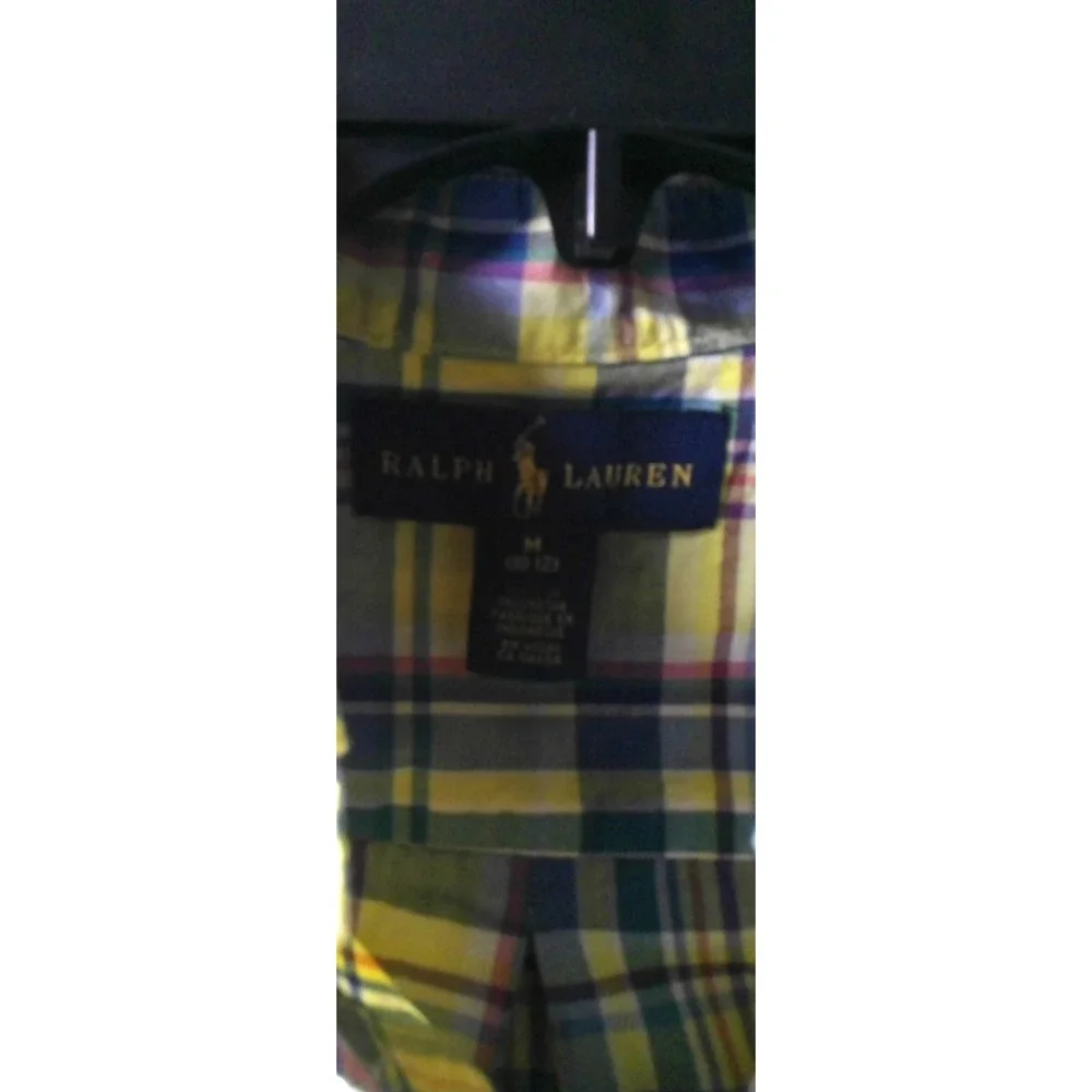Ralph Lauren Boy's M (10-12) Yellow Plaid LS‎ button down shirt